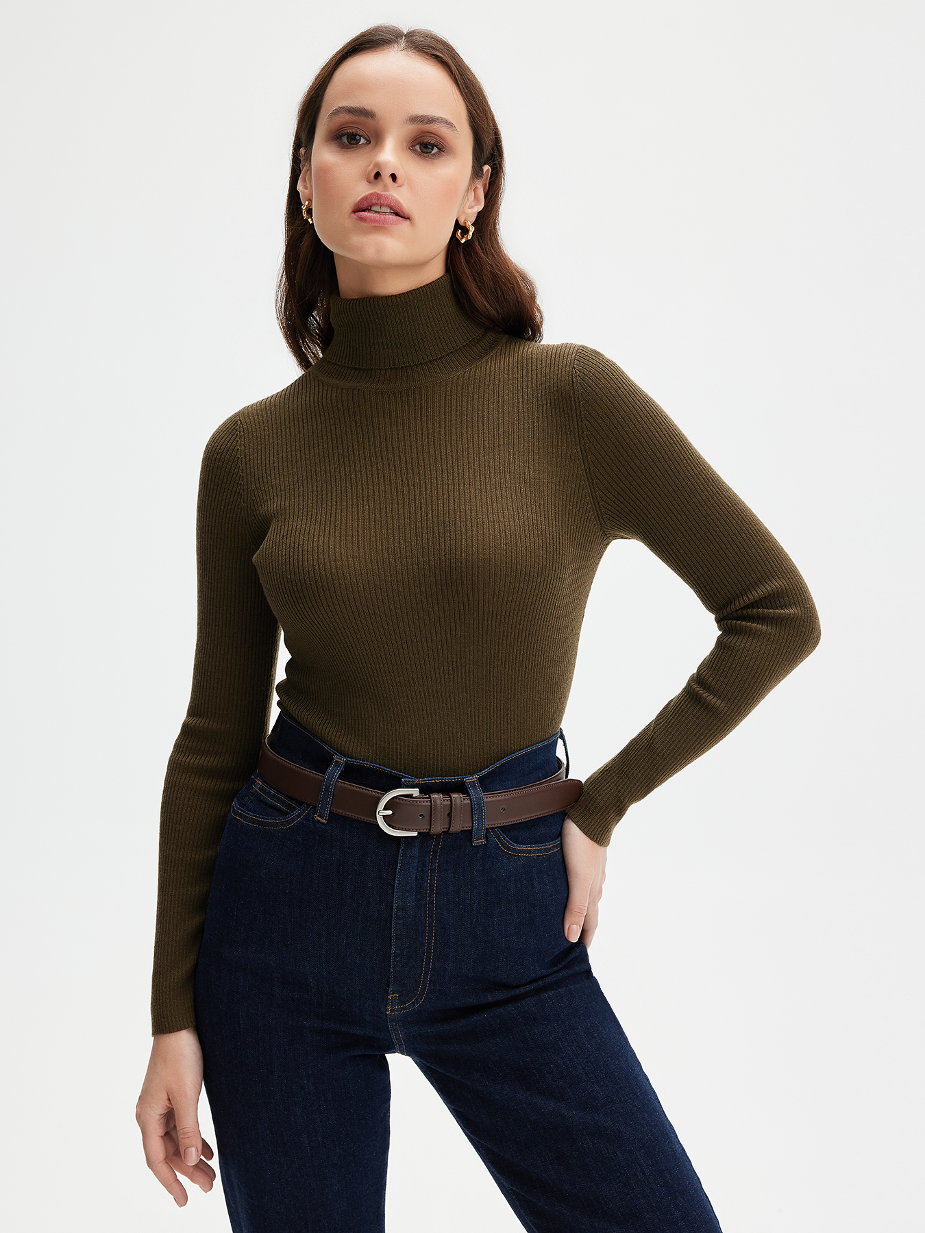 

Водолазка женская Just Clothes 431550 хаки 42 RU, 431550