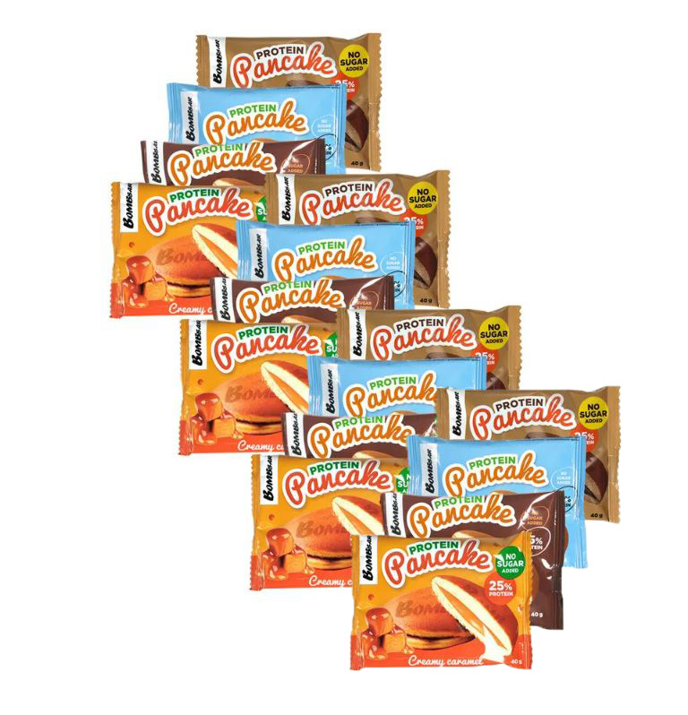 

Печенье Bombbar Protein Mix 16шт (Двойной шоколад, Карамель, Молочный и Шоколадный Крем), Protein Pancake Mix 16шт (Двойной шоколад, Карамель, Молочный и Шоколадный Крем)