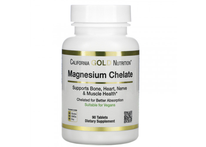 California Gold Nutrition Magnesium Chelate, таблетки 90 шт.