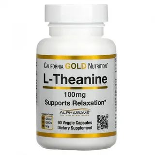 California Gold Nutrition L-Theanine, AlphaWave, 100 mg, капсулы 60 шт.