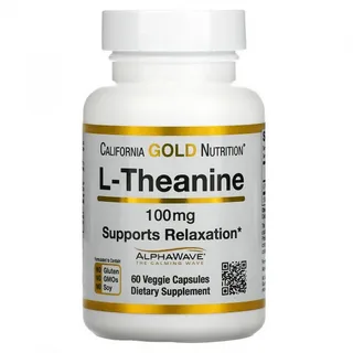 California Gold Nutrition L-Theanine, AlphaWave, 100 mg, капсулы 60 шт.