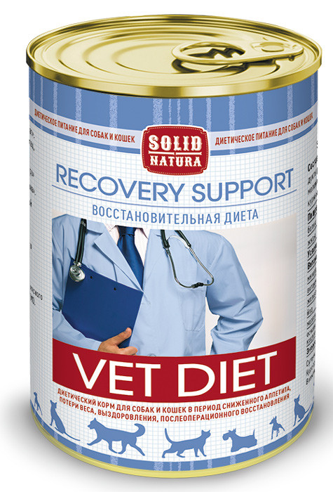 фото Влажный корм solid natura vet recovery support диета для кошек и собак, 12 шт х 340 г