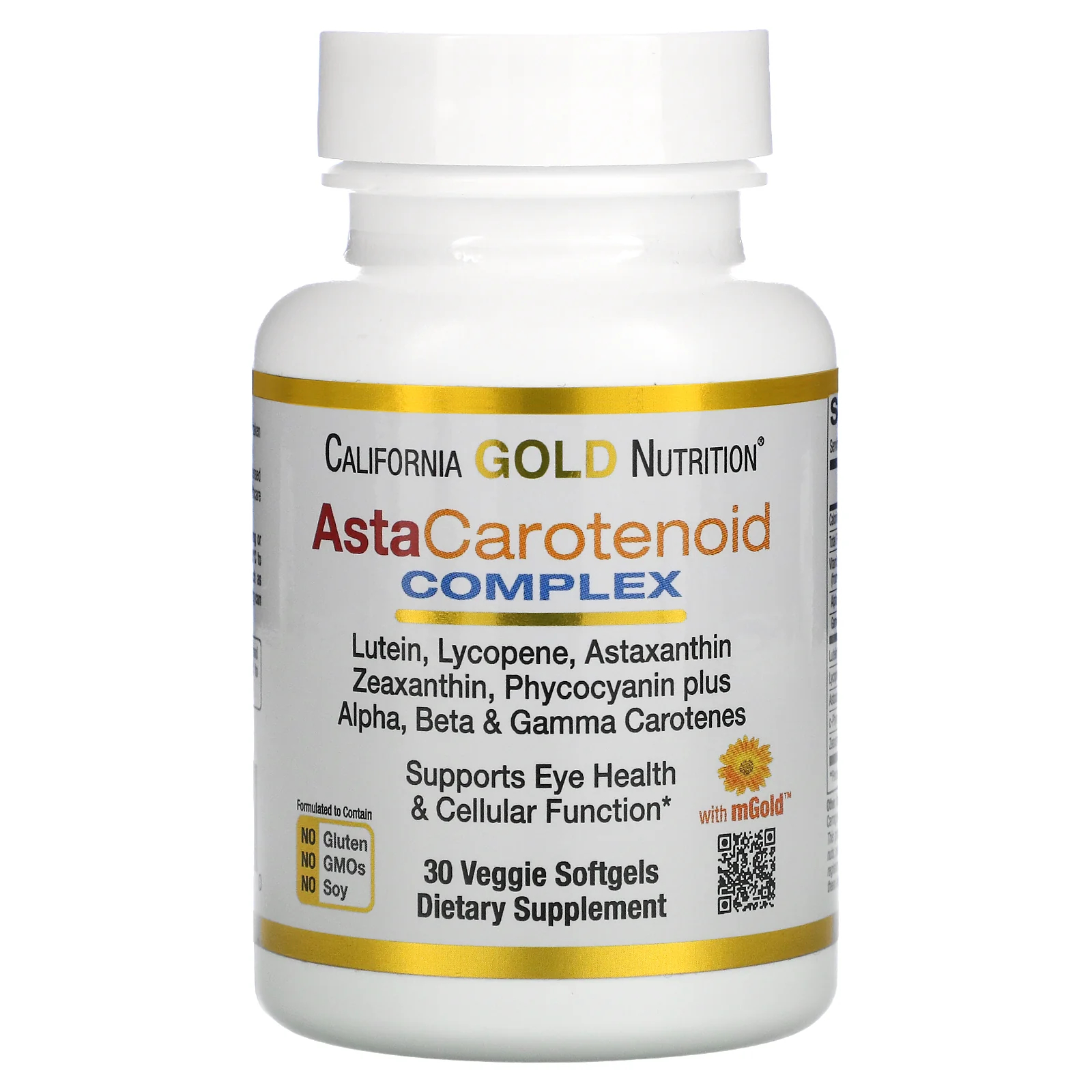 Купить AstaCarotenoid Complex, Lutein, Lycopene, Astaxanthin Complex, 30 капсул, капсулы 30 шт., California Gold Nutrition