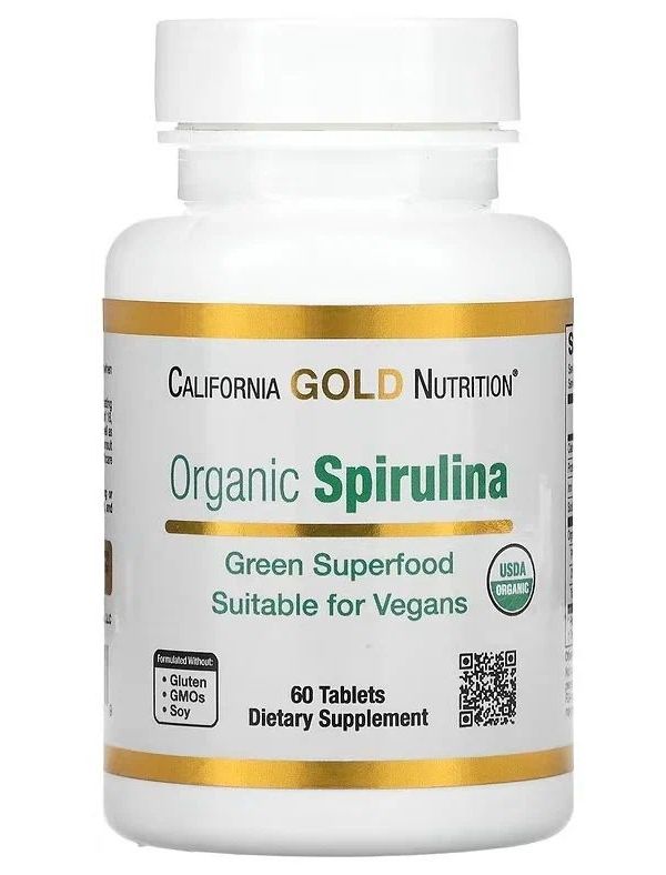 Купить Organic Spirulina, 500 mg, 60 таблеток, California Gold Nutrition Organic Spirulina, таблетки 60 шт., для женщин