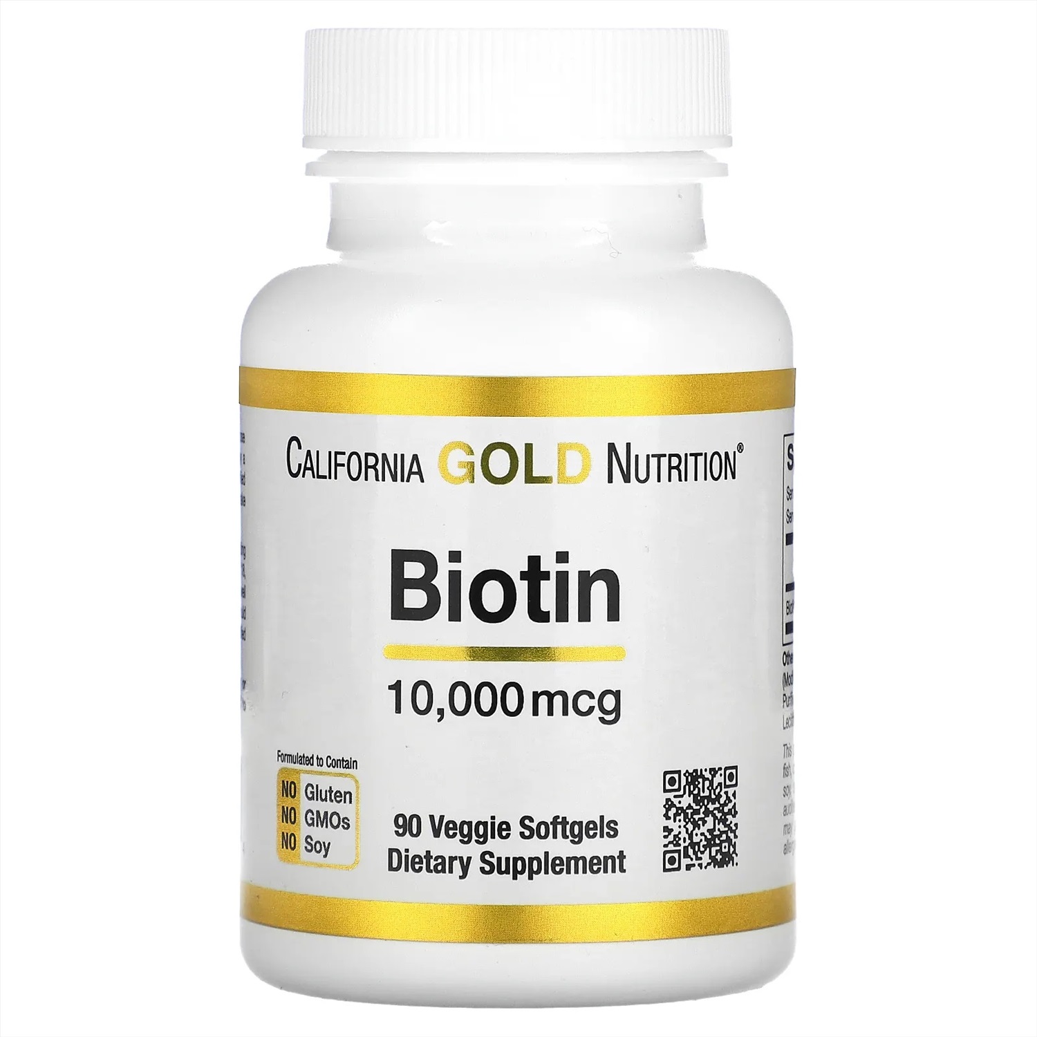 Купить California Gold Nutrition Biotin 10 000 mcg, капсулы 90 шт.