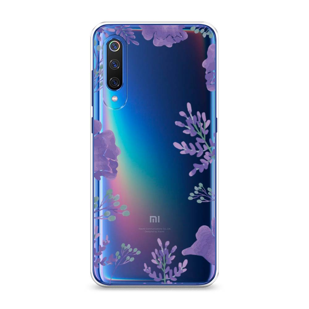 

Чехол Awog на Xiaomi Mi 9 "Сиреневая цветочная рамка", Разноцветный, 34850-8