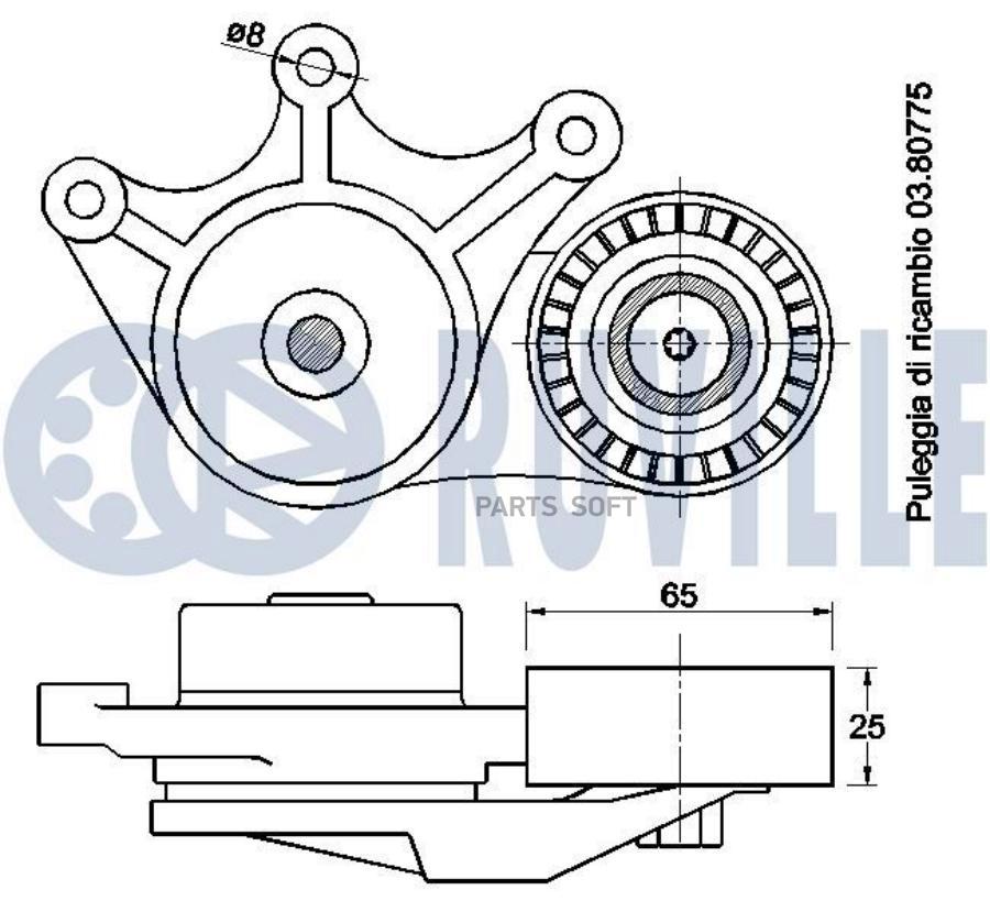 

Ролик Руч.Ремня Bmw X3 F25 2011 1Шт Ruville 542536