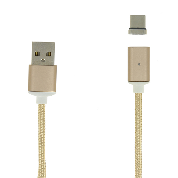 фото Кабель usb type-c red line магнитный в переплете 1м золотой