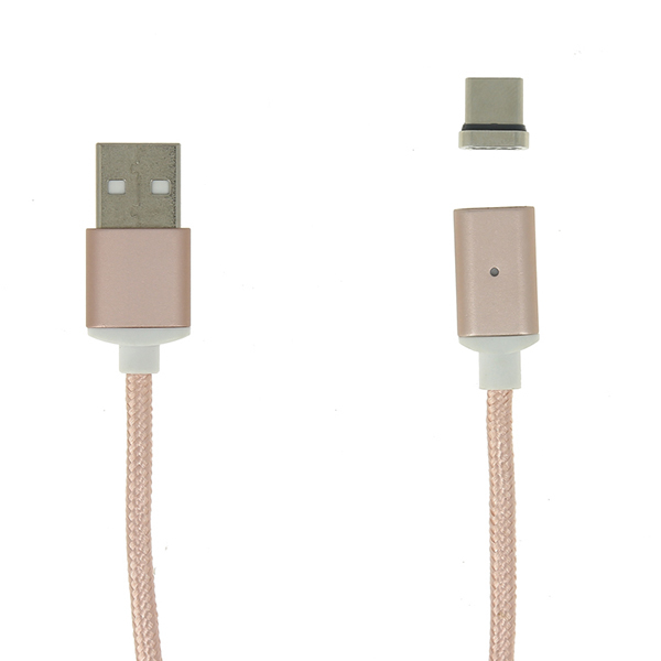 фото Кабель usb type-c red line магнитный в переплете 1м розовый