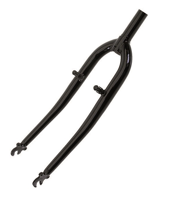 фото Вилка велосипедная жесткая стальная черная 26"х1 1/8" конус 26,4мм, стойка 240мм, резьба 1 nobrand
