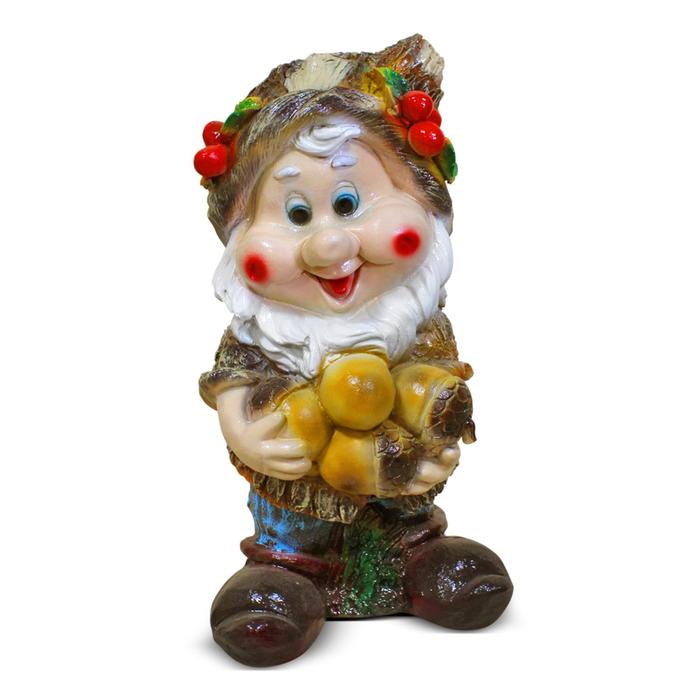 

Садовая фигура "Гном с желудями" 22х26х41см, 6709056