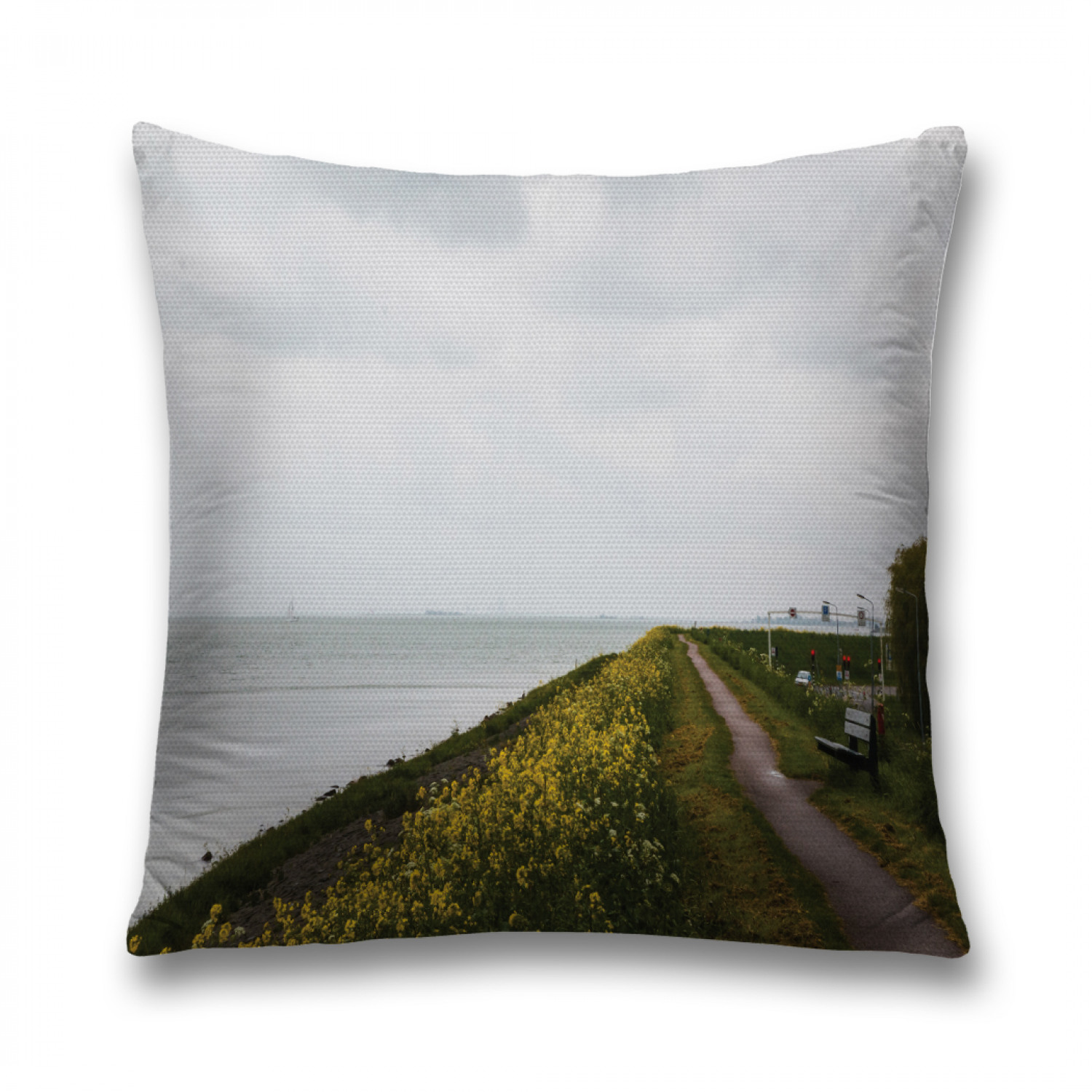 

Наволочка декоративная JoyArty "Скамейка на побережье" на молнии, 45x45 см, Серый, Скамейка на побережье