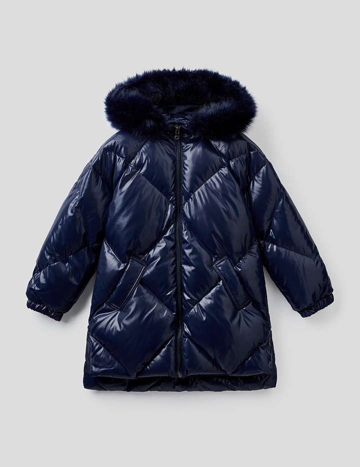 

Пуховик для девочек Benetton цв. синий р.128, 21A_2EO053L10