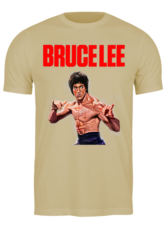 

Футболка мужская Printio Bruce lee бежевая S, Бежевый, Bruce lee