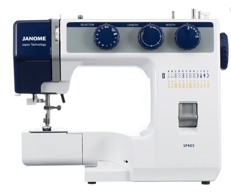 Швейная машина Janome SP 903 белая, синяя швейная машина janome sp 903 белая синяя