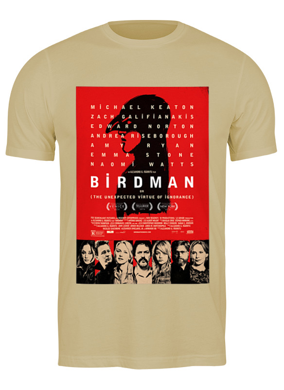 

Футболка мужская Printio Бёрдмэн (birdman) бежевая S, Бежевый, Бёрдмэн (birdman)