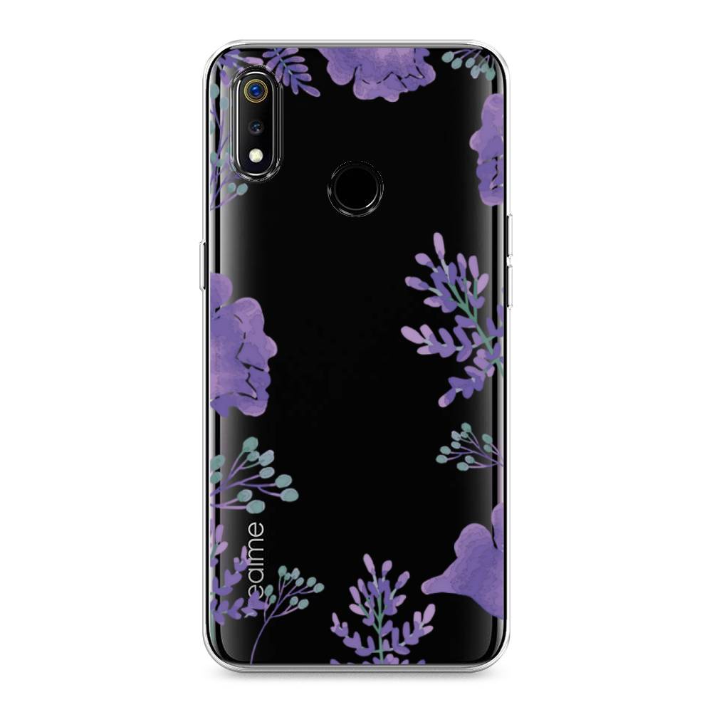 

Чехол Awog на Realme 3 "Сиреневая цветочная рамка", Разноцветный, 251050-8