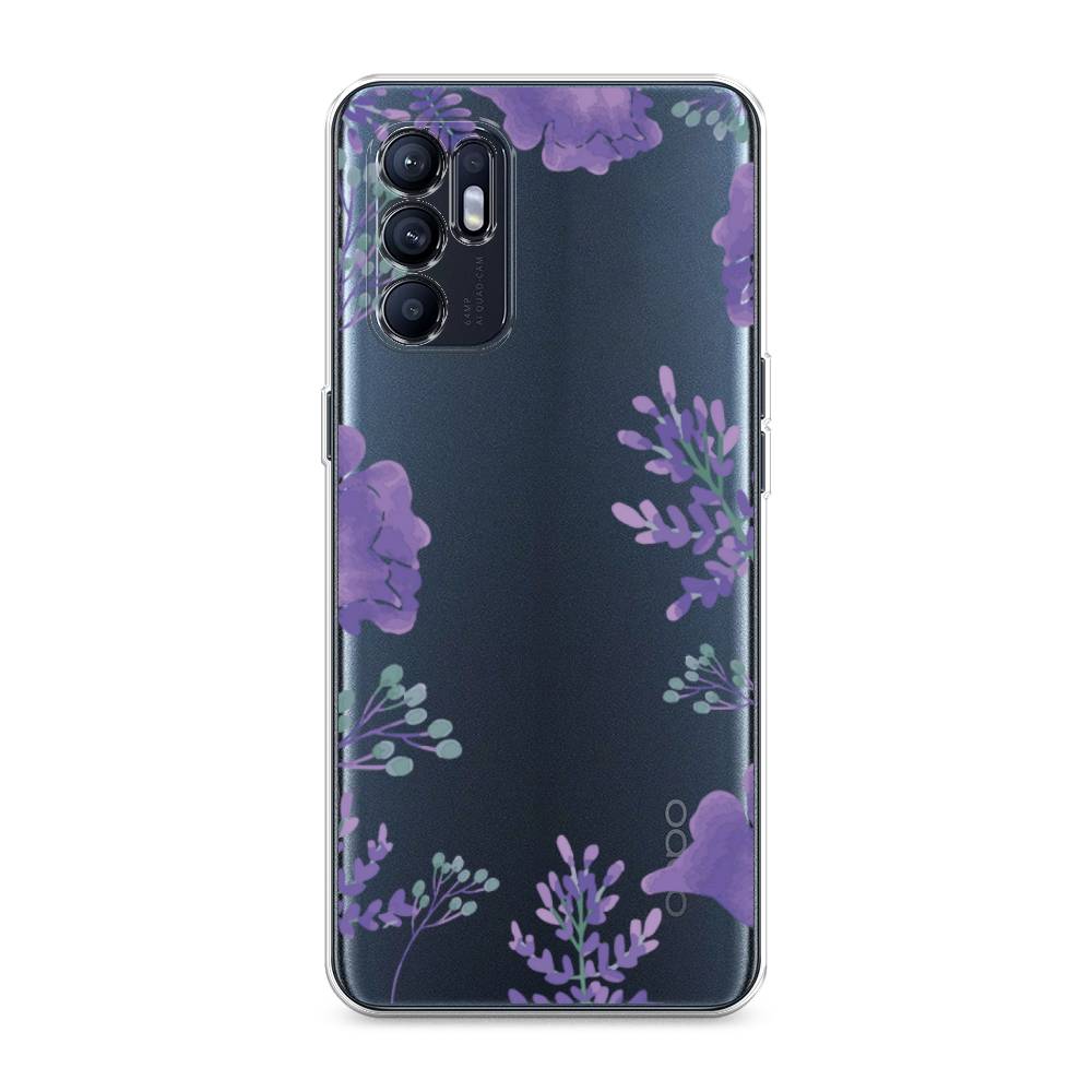 

Чехол Awog на Oppo Reno 6 "Сиреневая цветочная рамка", Разноцветный, 257850-8