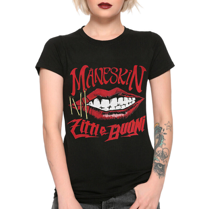

Футболка женская Dream Shirts Maneskin 10001021 черная L, Maneskin 10001021