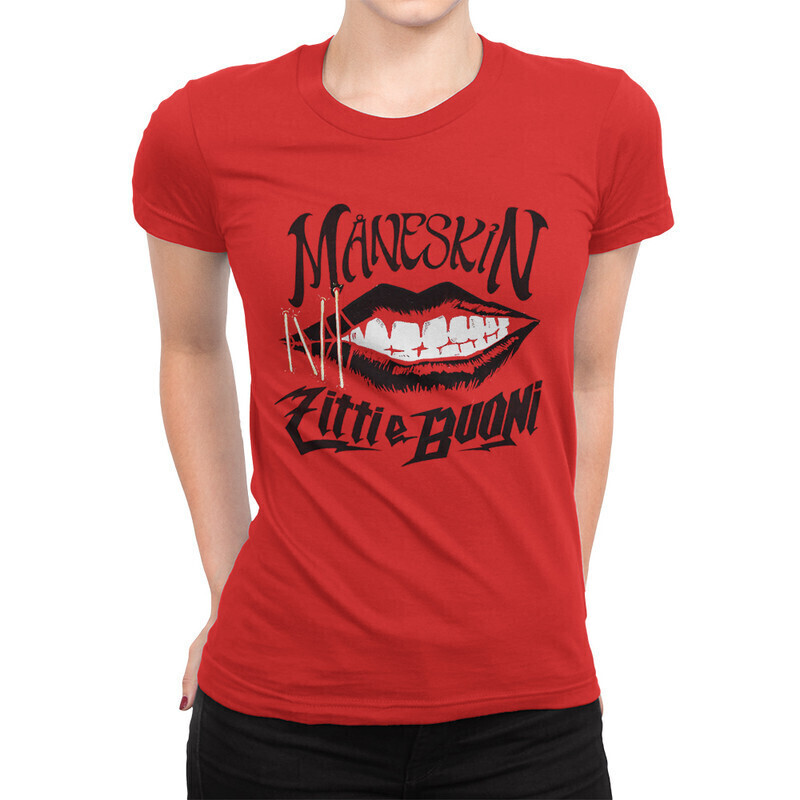 

Футболка женская Dream Shirts Maneskin 10001031 красная L, Maneskin 10001031