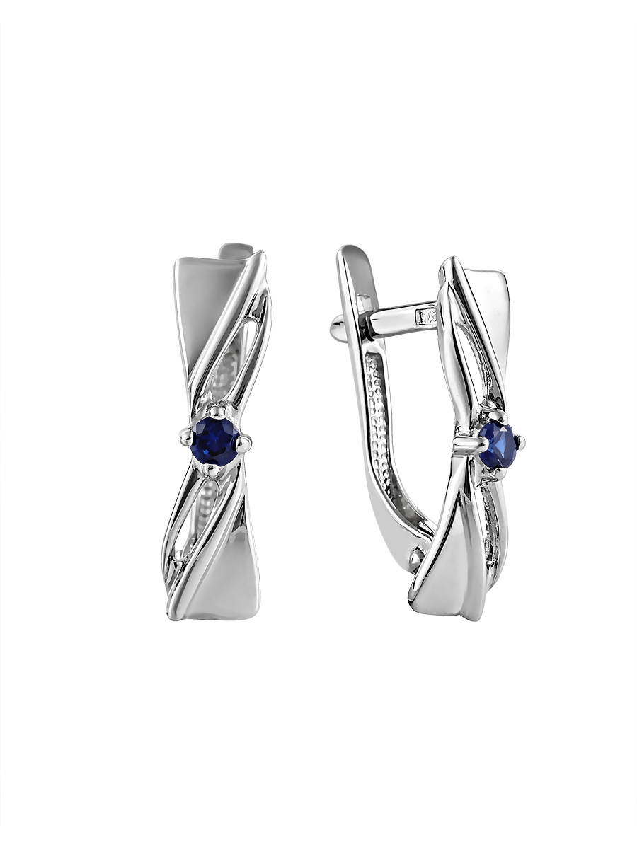 

Серьги женские из серебра SamoroDki Jewelry 2-03-002-01р, сапфир, 2-03-002-01р