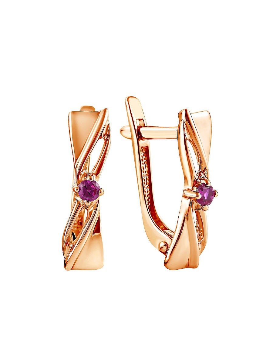 

Серьги женские из серебра SamoroDki Jewelry 2-03-002-02з, корунд/рубин, 2-03-002-02з