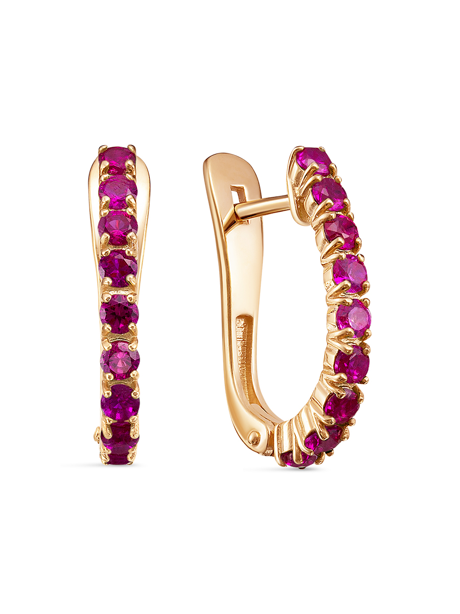 

Серьги женские из серебра SamoroDki Jewelry 2-03-006-02з, корунд/рубин, 2-03-006-02з