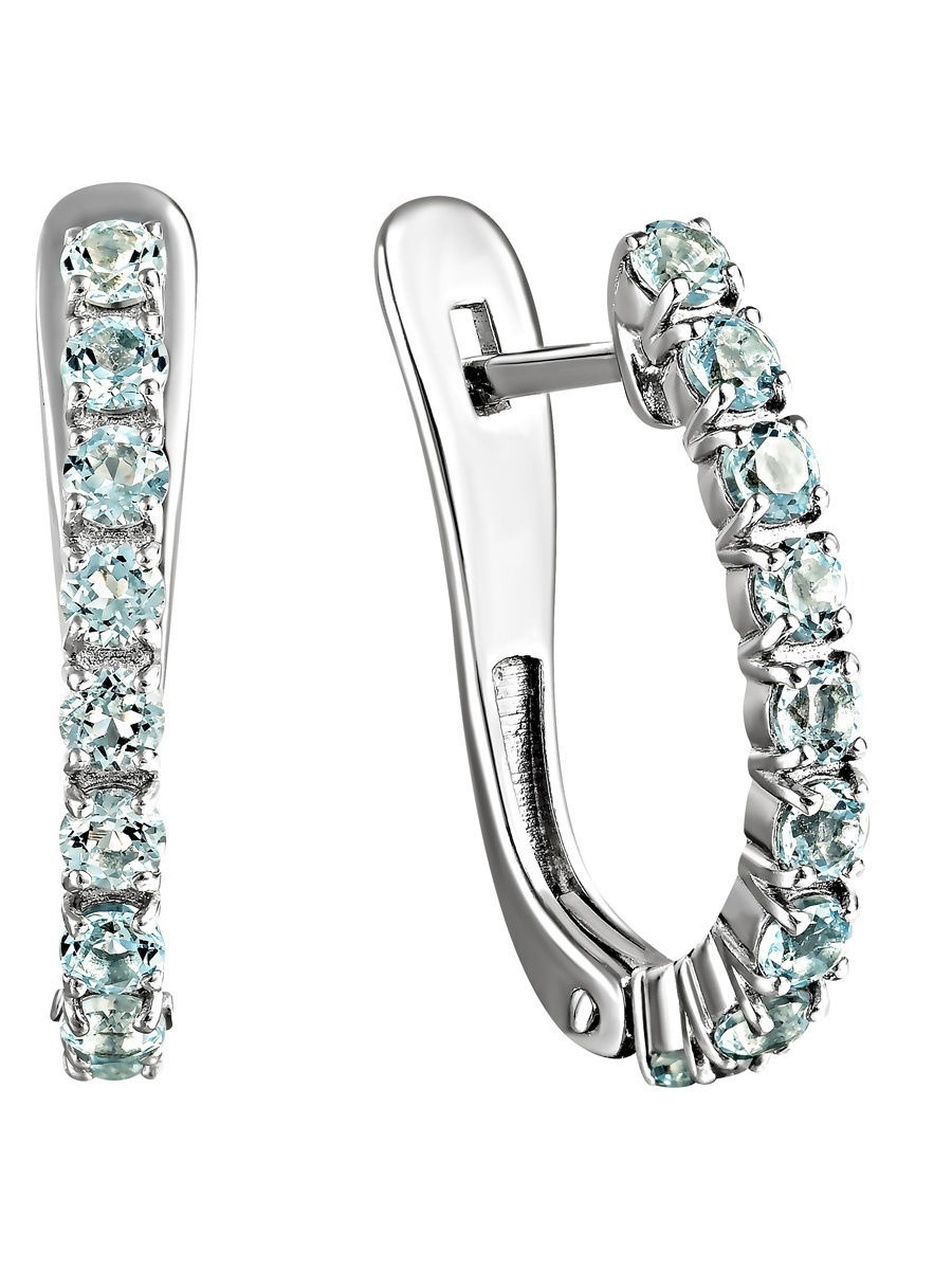 

Серьги женские из серебра SamoroDki Jewelry 2-04-006-04р, топаз, 2-04-006-04р