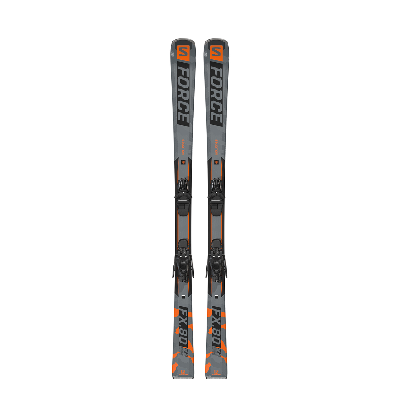 фото Горные лыжи salomon s/force fx 80 + m12 gw f80 grey/orange (21/22) (170)