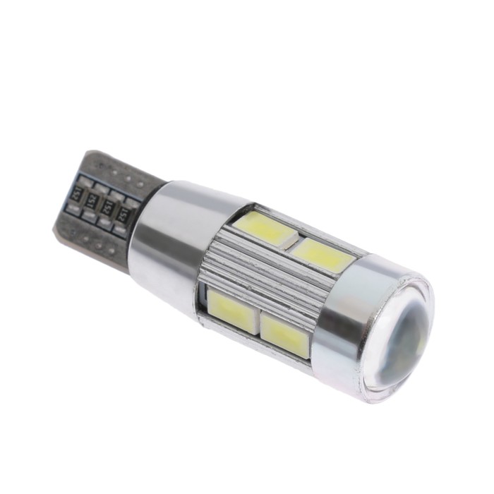 фото Автолампа светодиодная cartage, t10, 10 smd, 12 в, линза nobrand