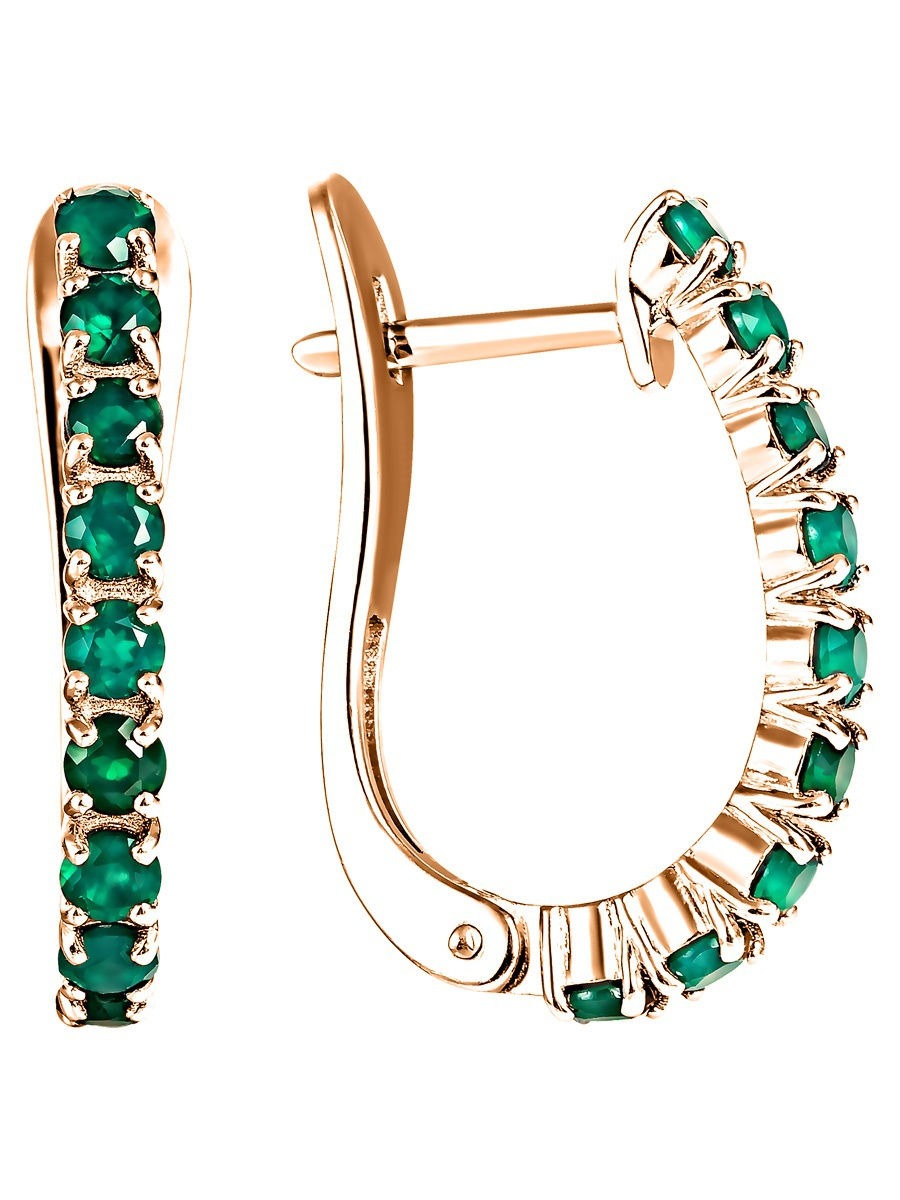 

Серьги женские из серебра SamoroDki Jewelry 2-04-006-07з, агат, 2-04-006-07з