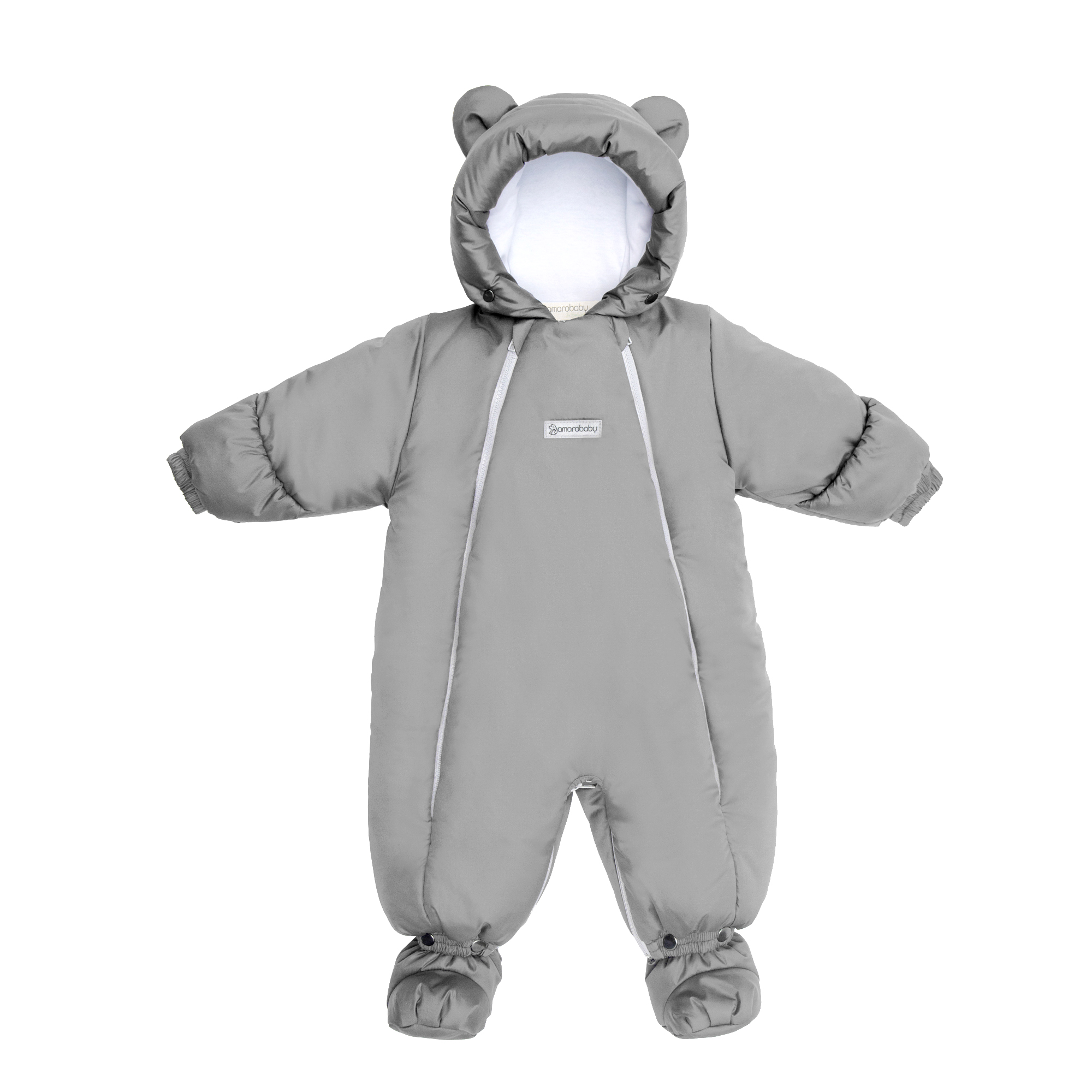 

Комбинезон-трансформер зимний меховой Amarobaby Snowy Travel серый р.80, AB-OD21-6105