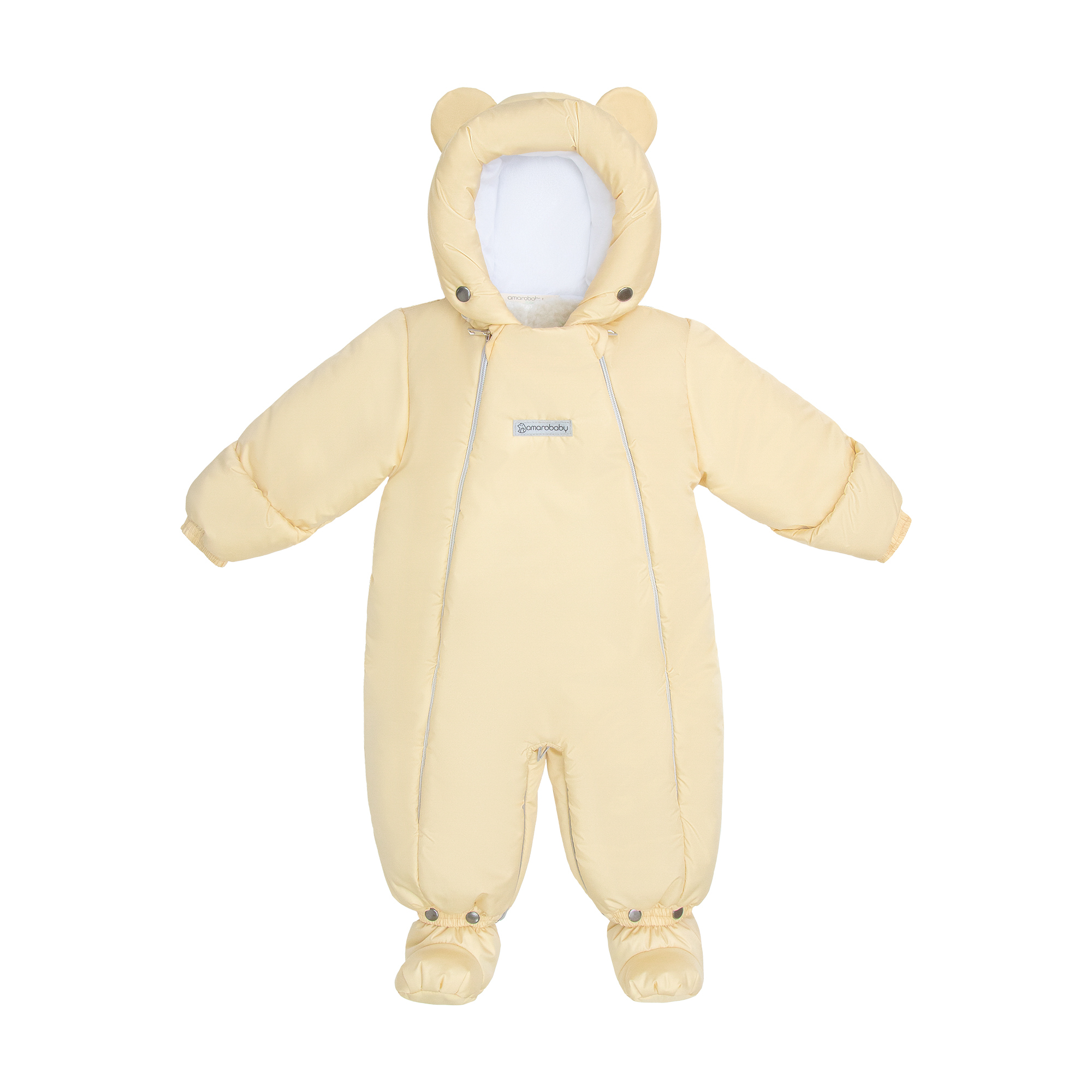 Комбинезон-трансформер зимний меховой Amarobaby Snowy Travel молочный р62 5501₽