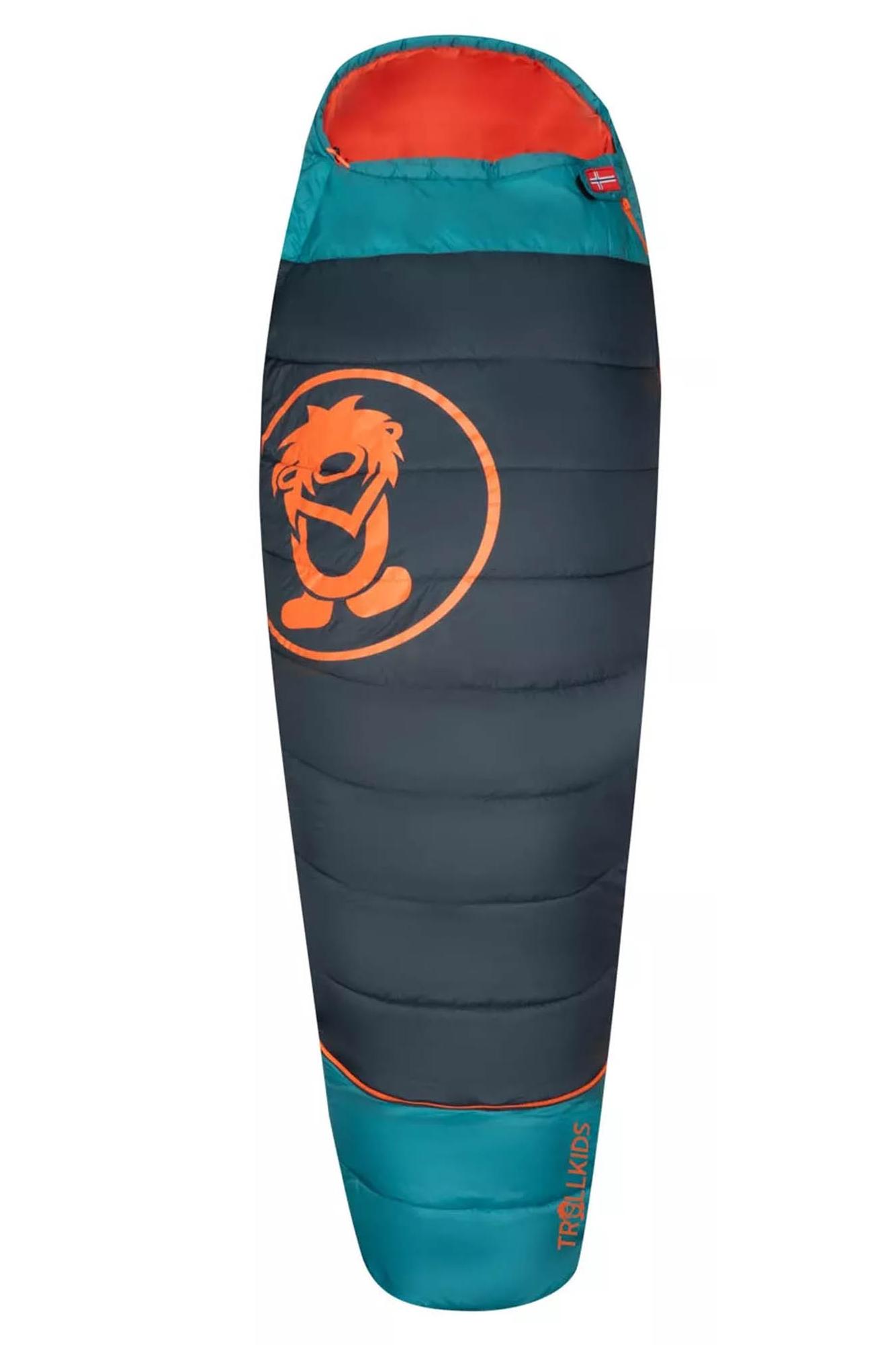 Спальник Trollkids Fjell Dreamer Extendable Dark Navy/Dusky Turquoise/Glow Orange 132-172