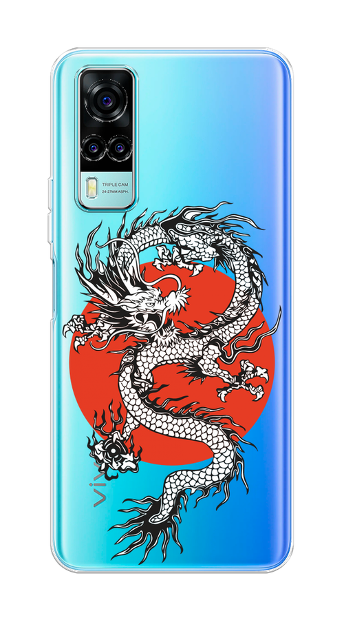 

Чехол на Vivo Y53s 4G "Восходящий дракон", Белый;черный;красный, 264950-1