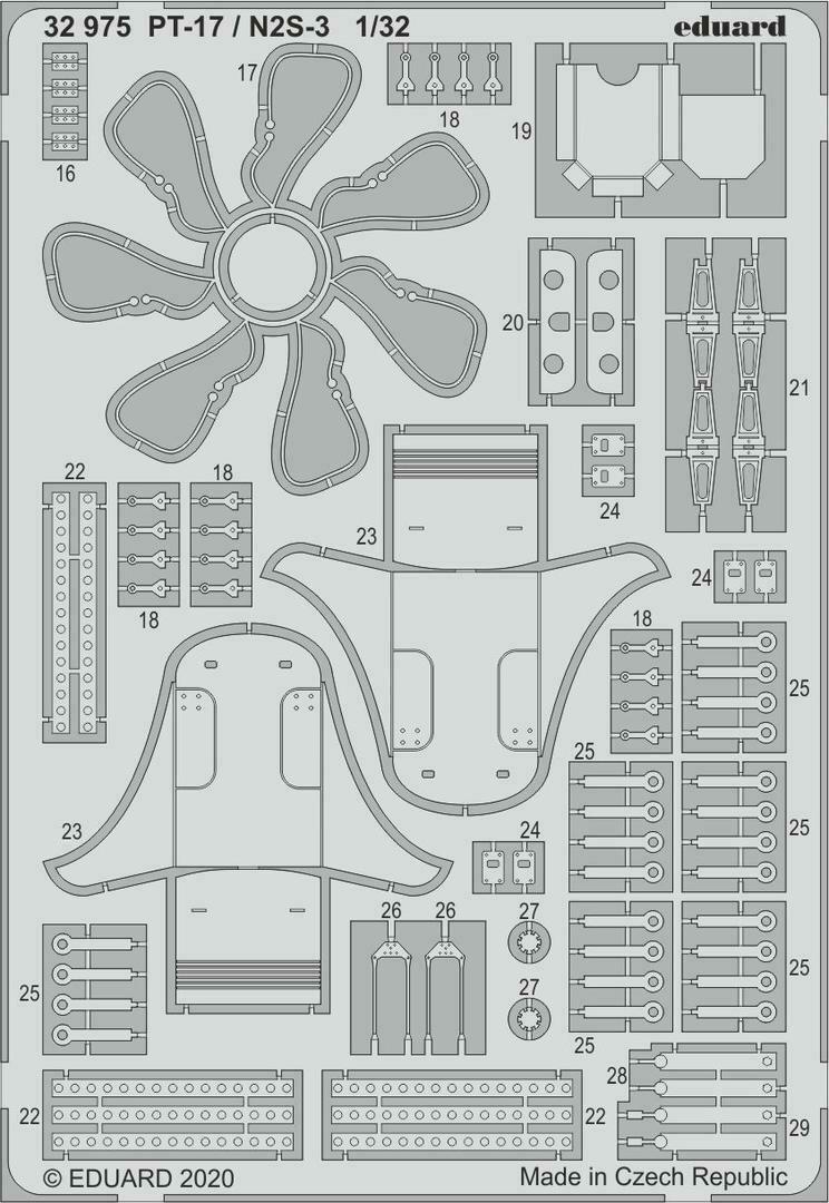 

Фототравление Eduard 32975 PT-17 / N2S-3 1/32, Цветной