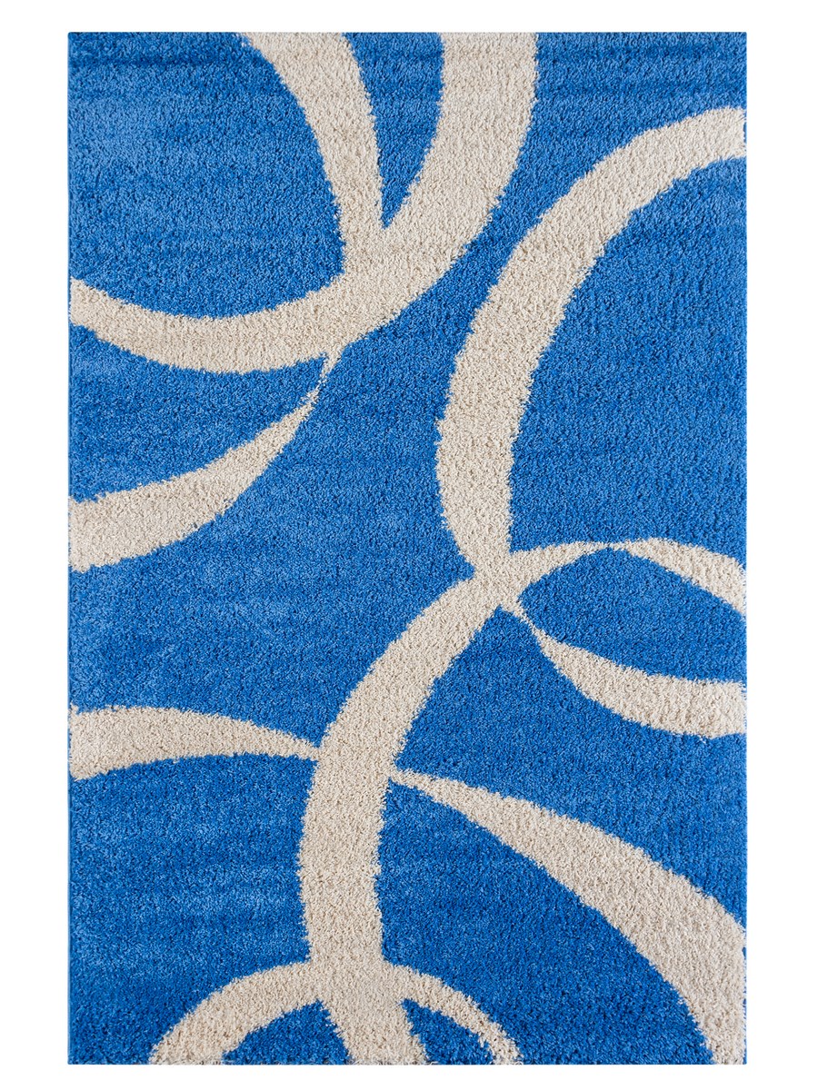 фото Ковер sofia rugs light shaggy 3639r прямой голубой 150x230