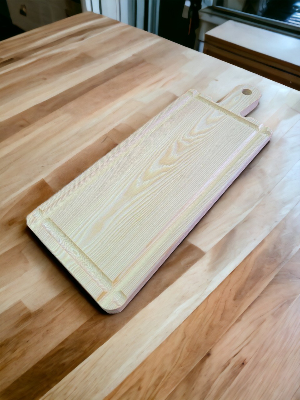 

Доска разделочная фигурная, двухсторонняя из массива лиственницы, Бежевый, 36,5х14