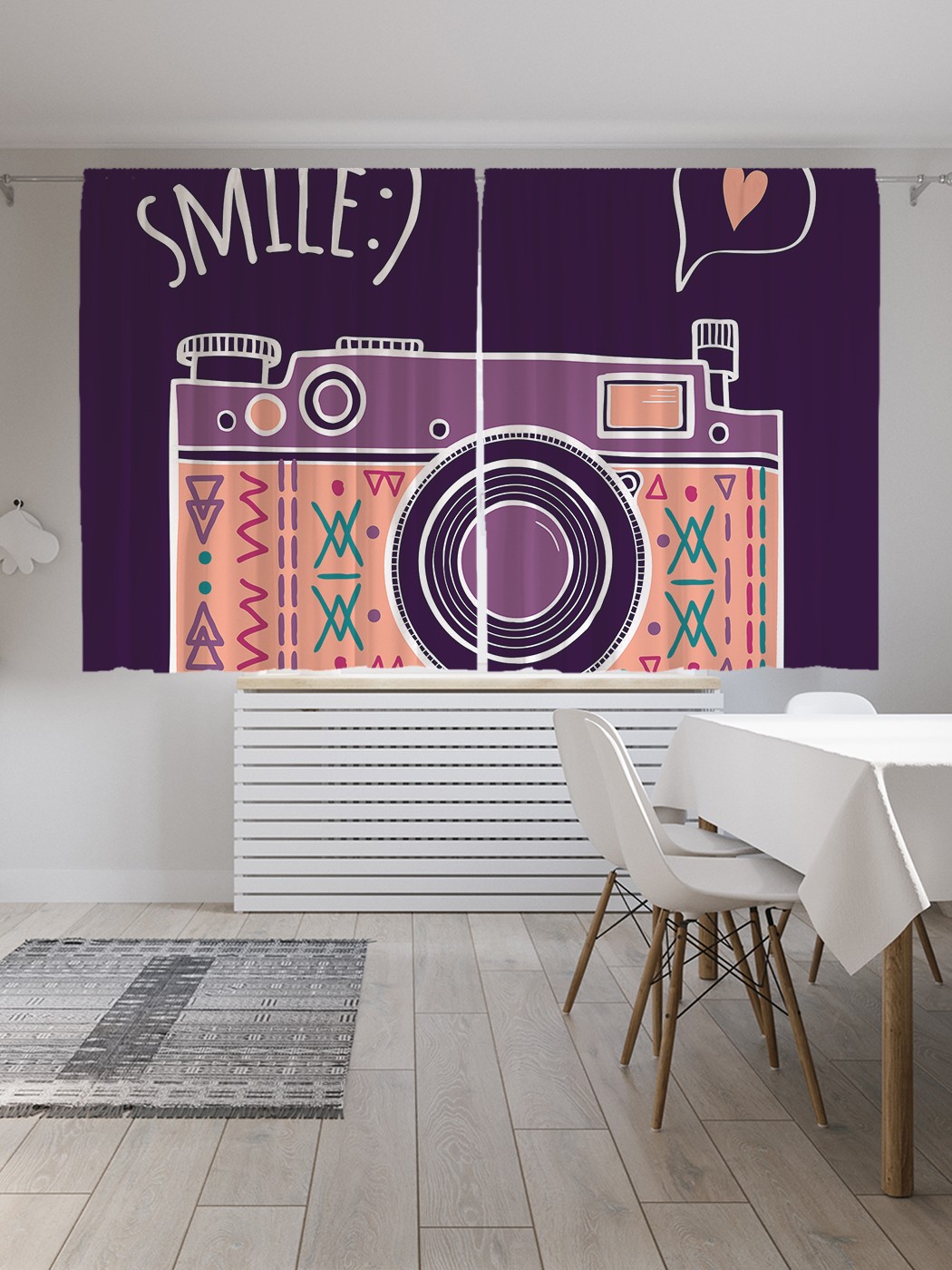 

Шторы JoyArty с фотопечатью "Улыбка на фото" из сатена, 290х180 см, Улыбка на фото
