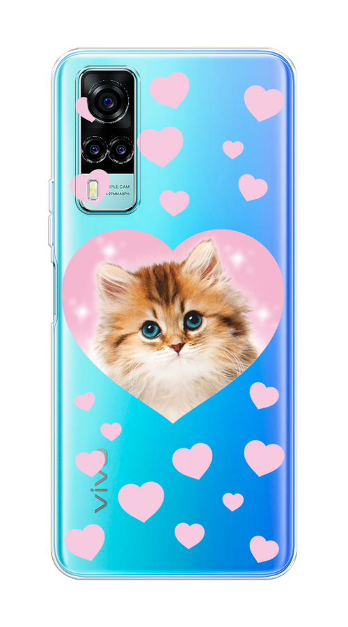 

Чехол на Vivo Y53s 4G "Котенок в сердце", Розовый;оранжевый;белый;прозрачный, 264950-1