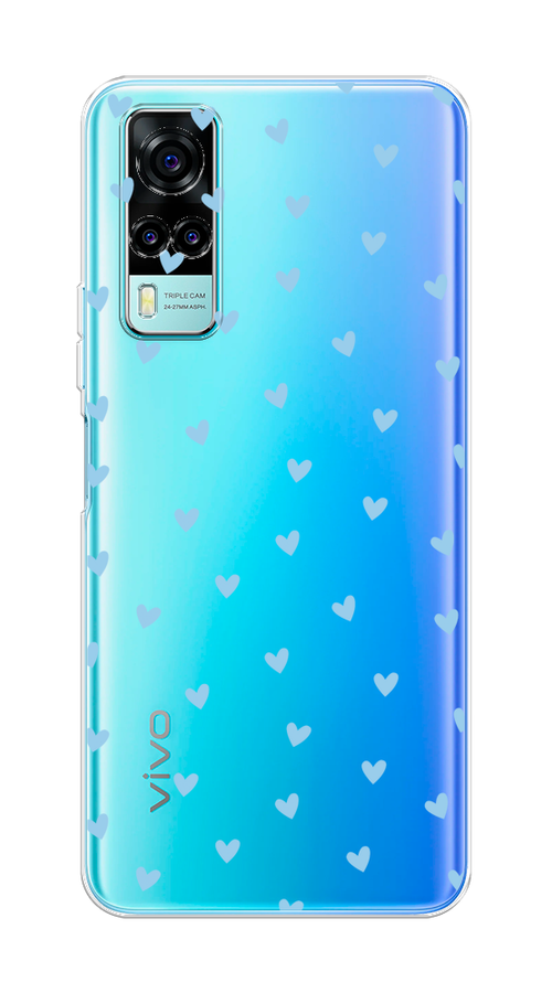 

Чехол на Vivo Y53s 4G "Голубые сердечки паттерн", Голубой;прозрачный, 264950-1