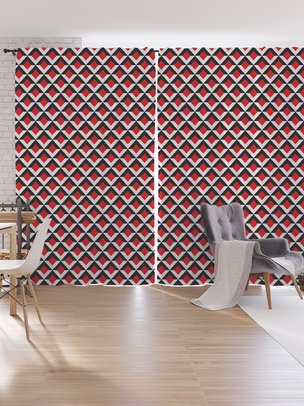 

Шторы под лён JoyArty "Объемная решетка", серия Oxford DeLux, 340х265 см, Объемная решетка