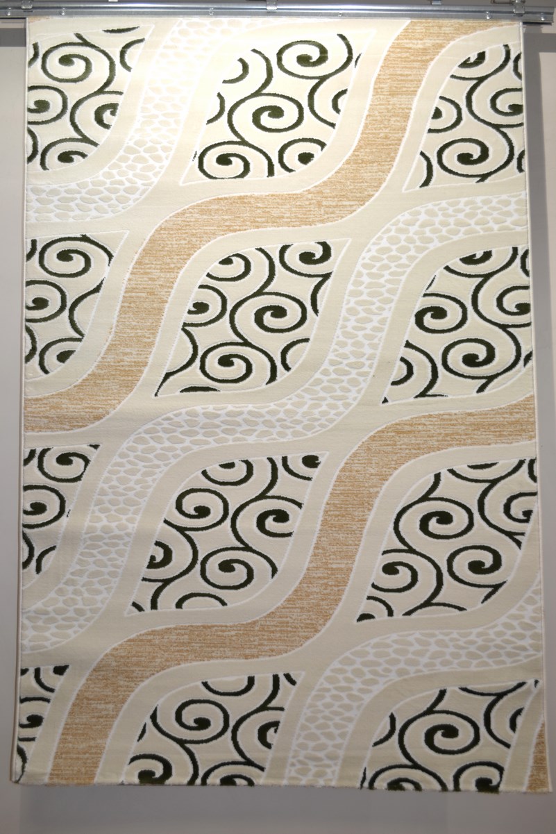 

Ковер Sofia Rugs RAINBOW 4002A прямой с.крем/т.зелен 80x150