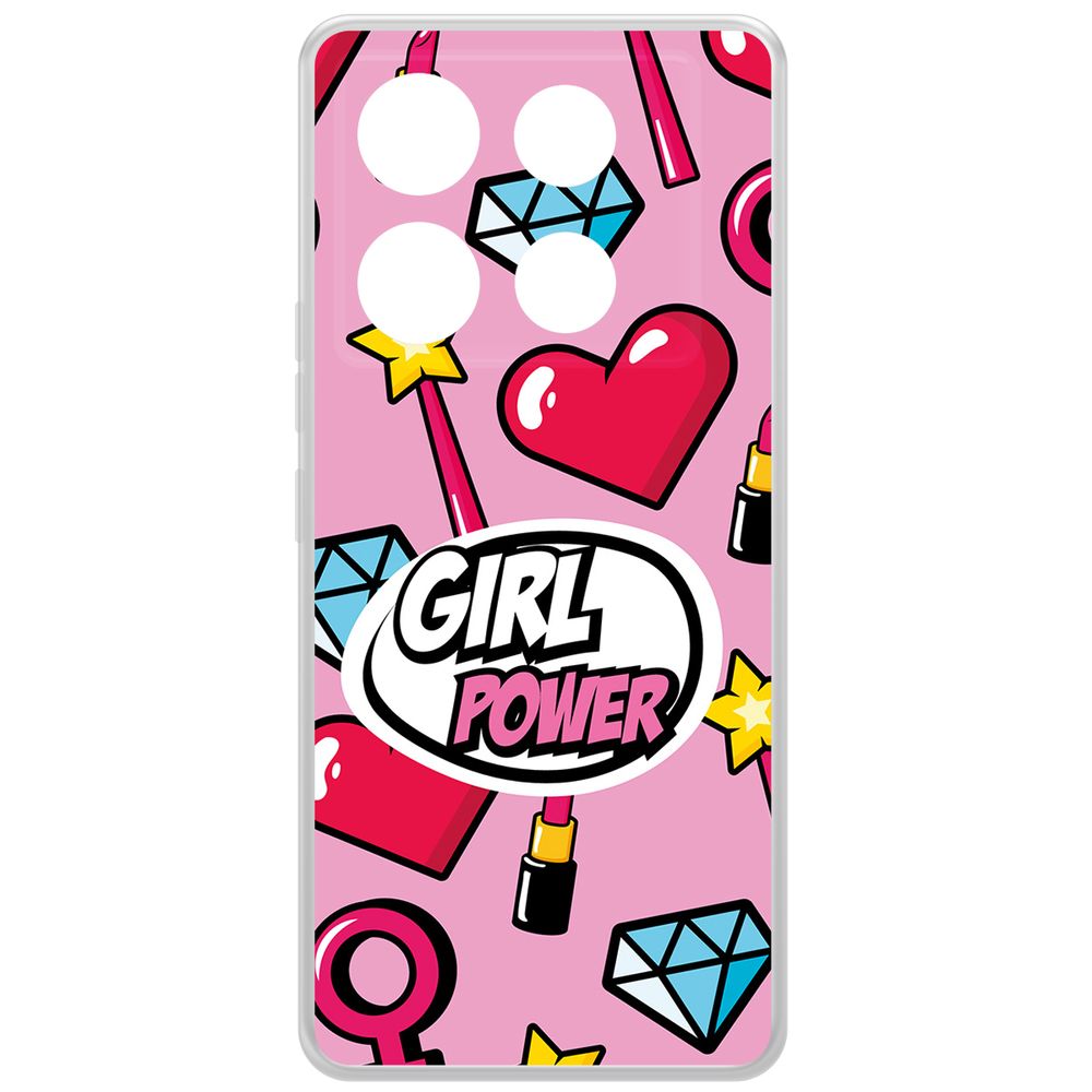 

Чехол-накладка Krutoff Clear Case Girl Power для INFINIX Note 40 Pro 5G, Прозрачный