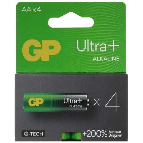

Батарейка GP AA (LR6) 15AUPA21-2CRSB4 40/320, 4 шт. в упаковке, Ultra+G-TECH