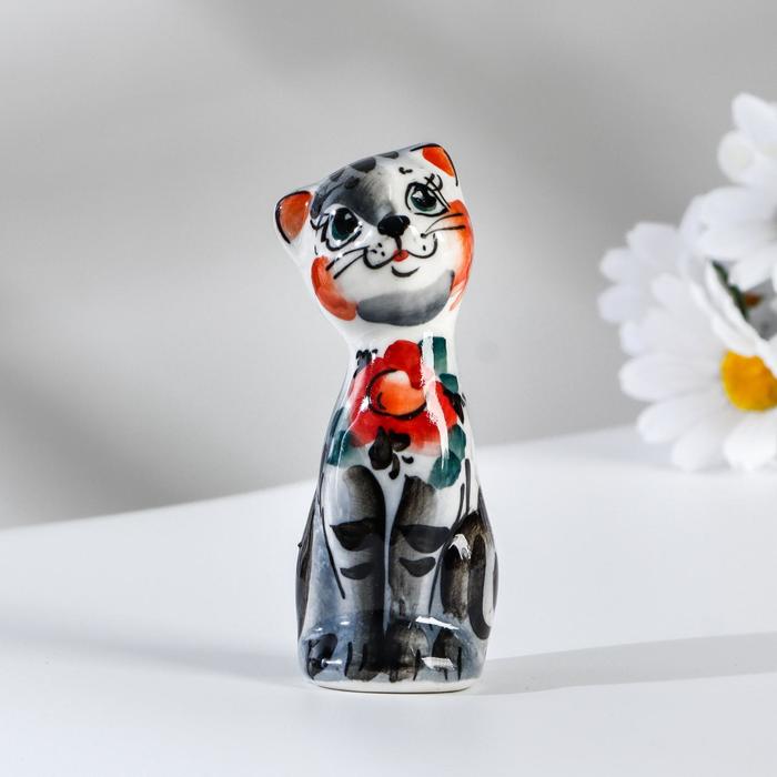

Сувенир Кошка Милашка, 9 см, серая гжель (2 шт)