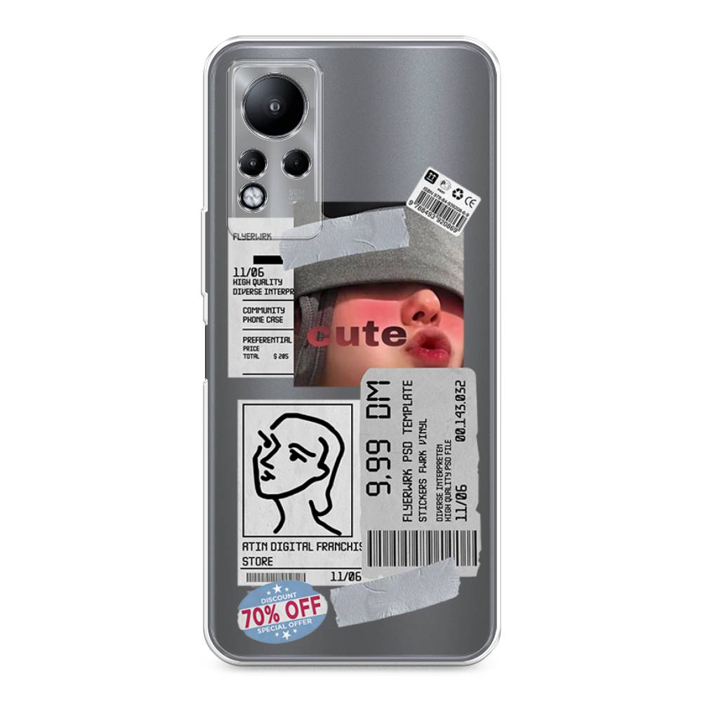 

Чехол на Infinix Note 11/12 G88 "Cute girl collage", Розовый;серый;голубой, 3100450-6