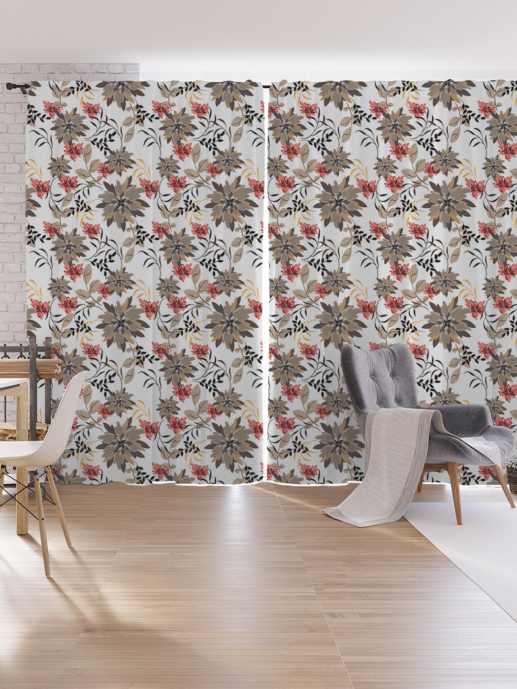 

Шторы под лён JoyArty "Цветочная осень", серия Oxford DeLux, 340х265 см, Цветочная осень