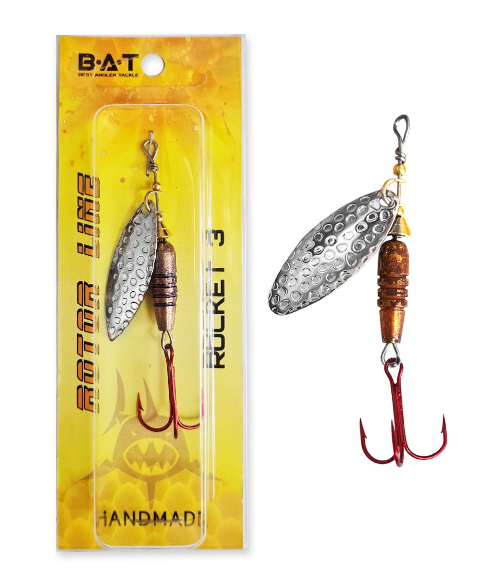 

Блесна вертушка BAT HM ROCKET 3 без мушки Size:56mm 9.2g VR001, Серебристый;черный, HM