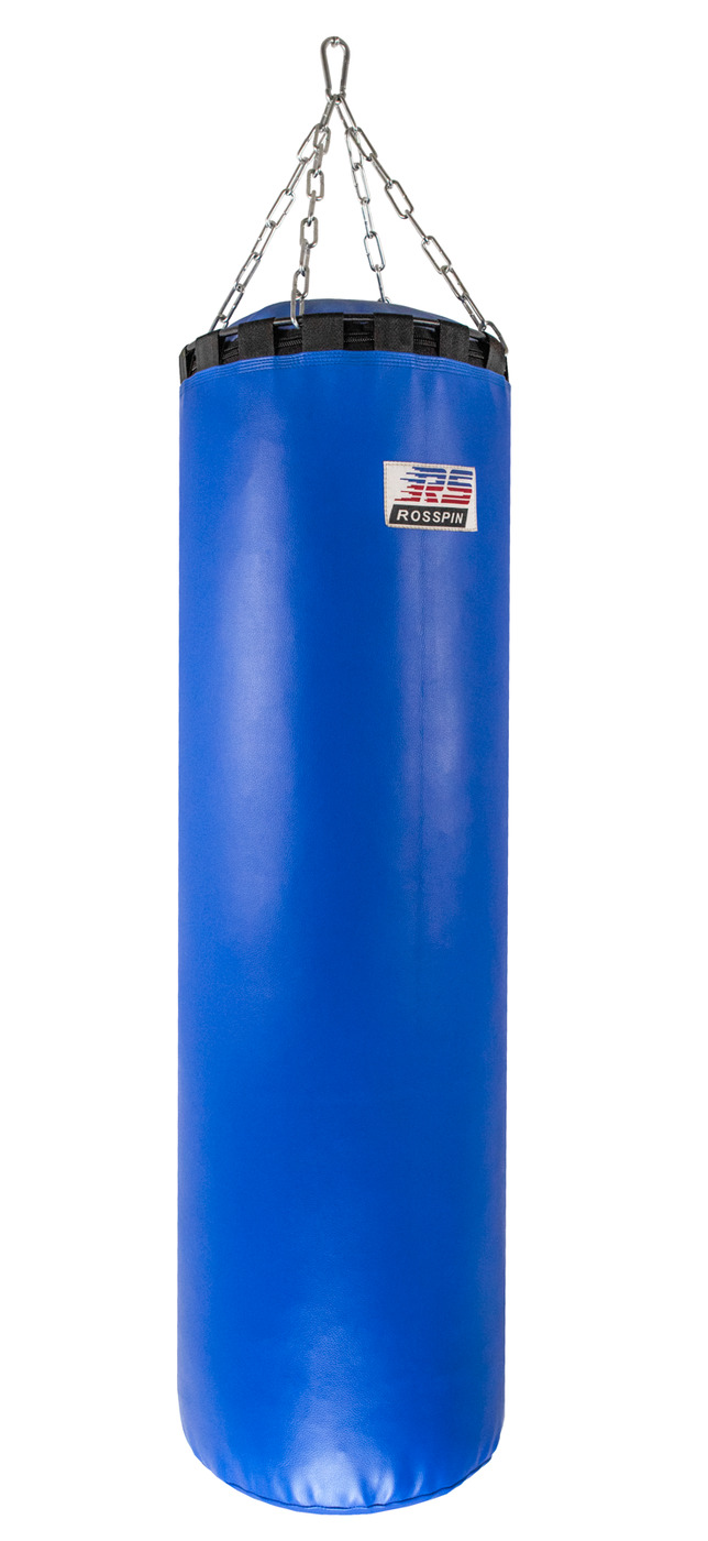 фото Боксерский мешок, 60 кг, кожзам, резиновая крошка, синий. rosspin